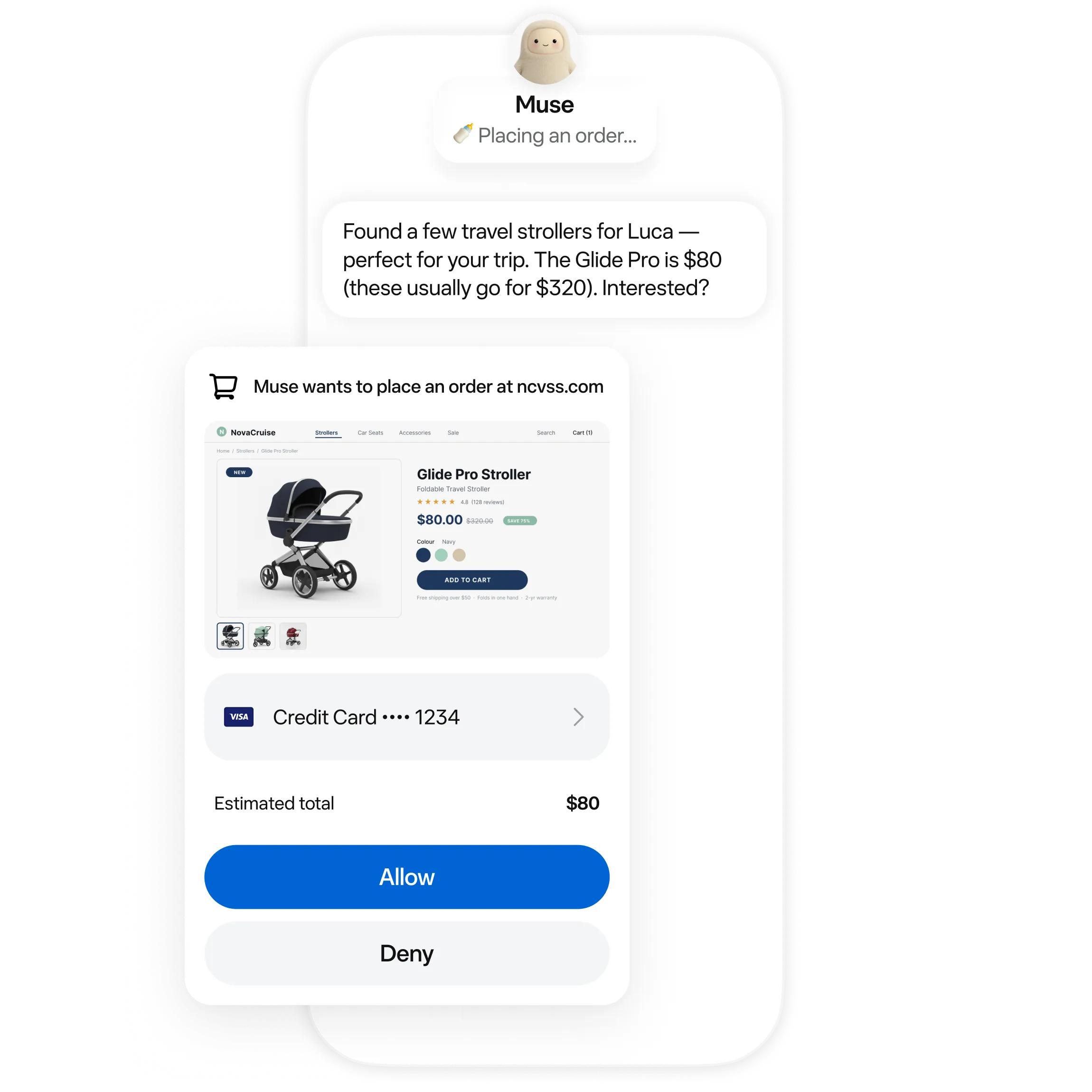 Floating purchase, message, activity, permission, and decision controls
